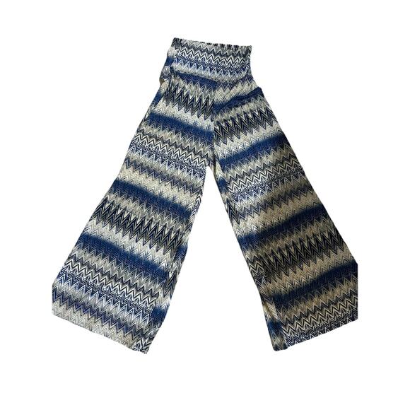 Lot 4 BOHO Palazzo wide leg pants graphic print hippie gypsy club Geo Festival - Picture 8 of 12